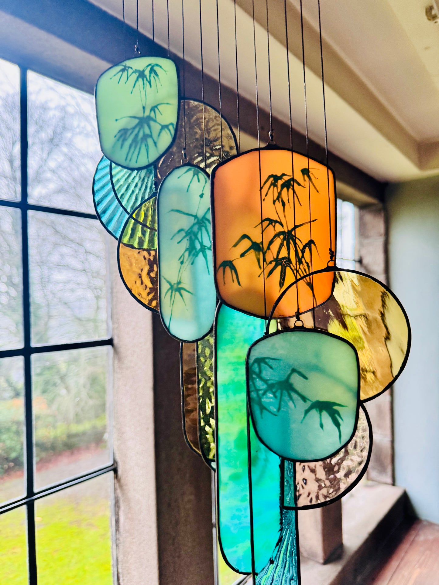 Lantern Stained Glass Hanging Art