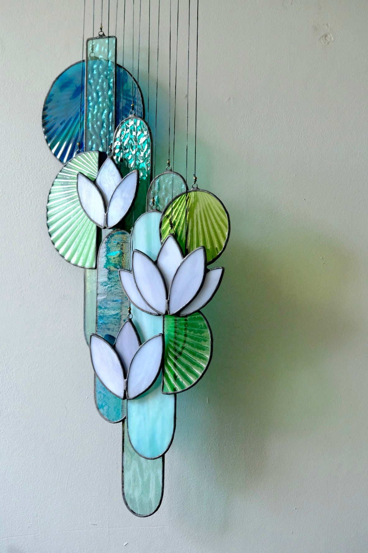 Lavender Lotus Stained Glass Sun Catcher