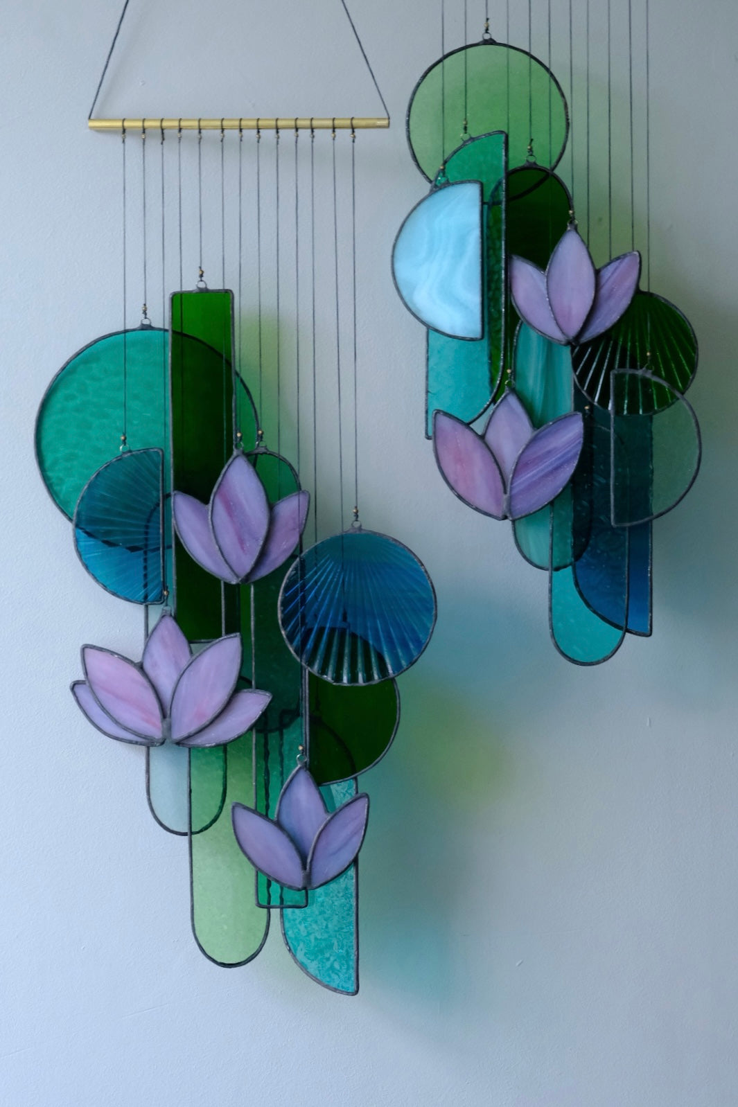 Purple Lotus Stained Glass Sun Catcher