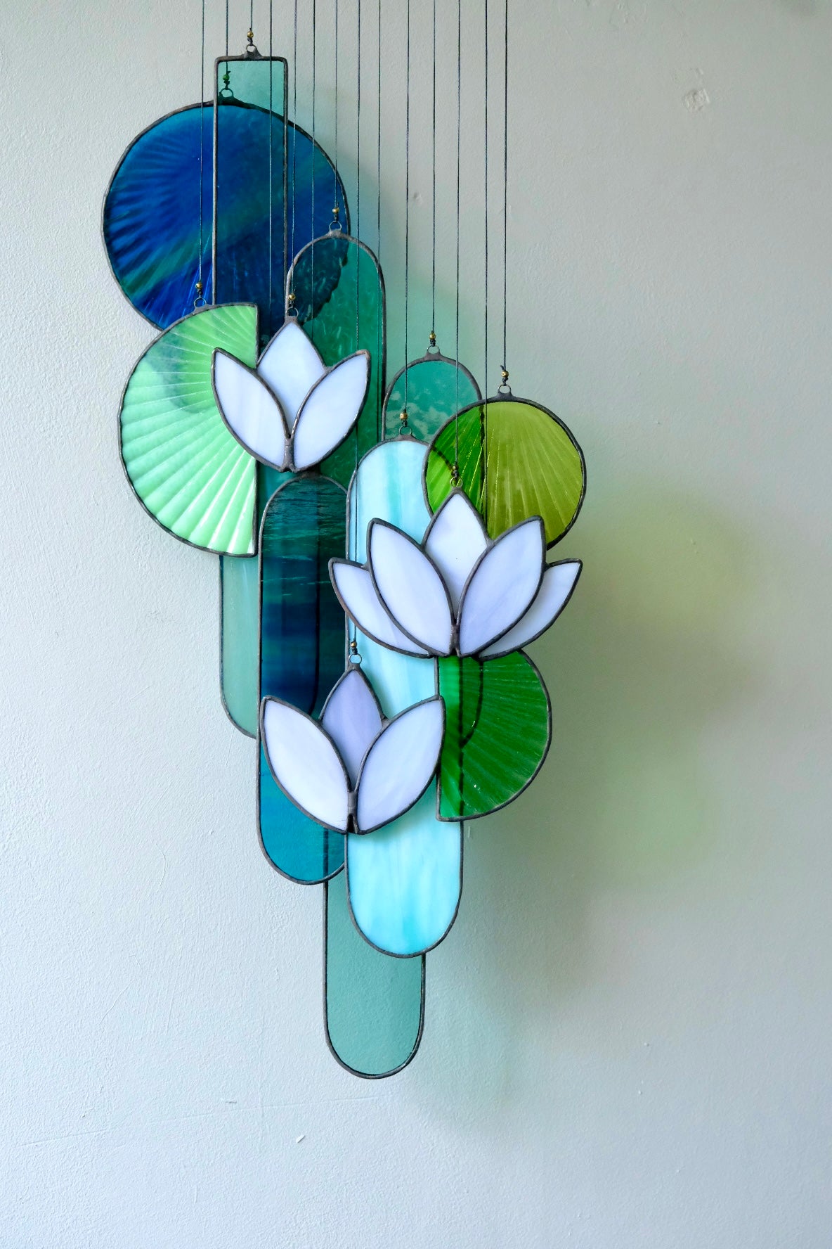 Lavender Lotus Stained Glass Sun Catcher