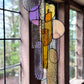 Winter Sun Stained Glass Hanging Sculpture