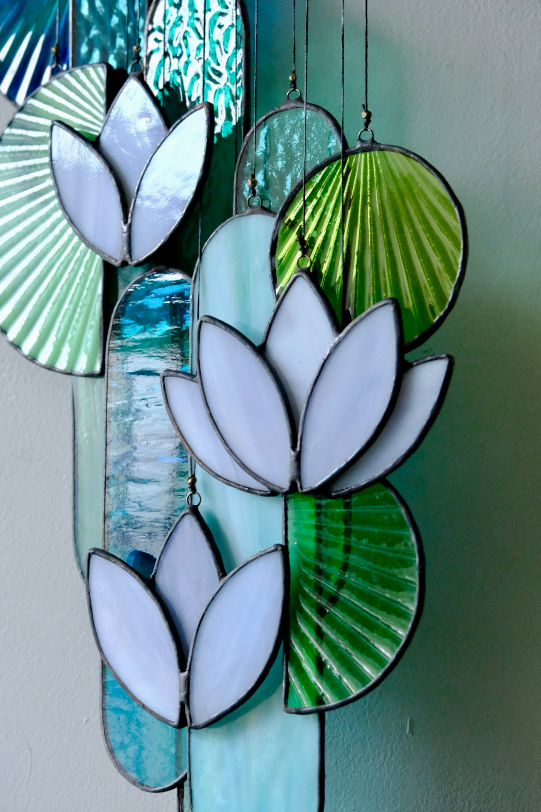 Lavender Lotus Stained Glass Sun Catcher