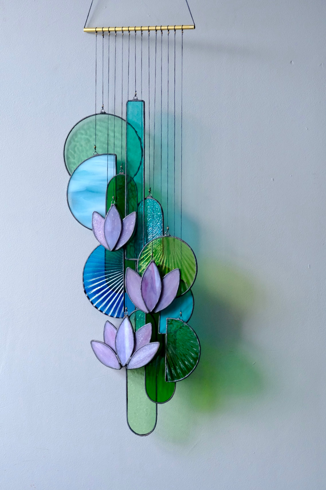 Purple Lotus Stained Glass Sun Catcher