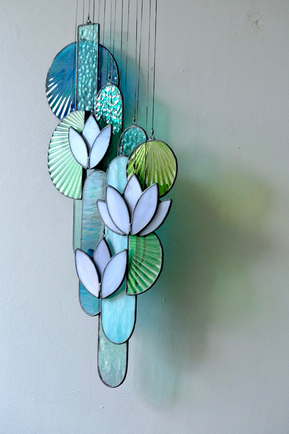 Lavender Lotus Stained Glass Sun Catcher