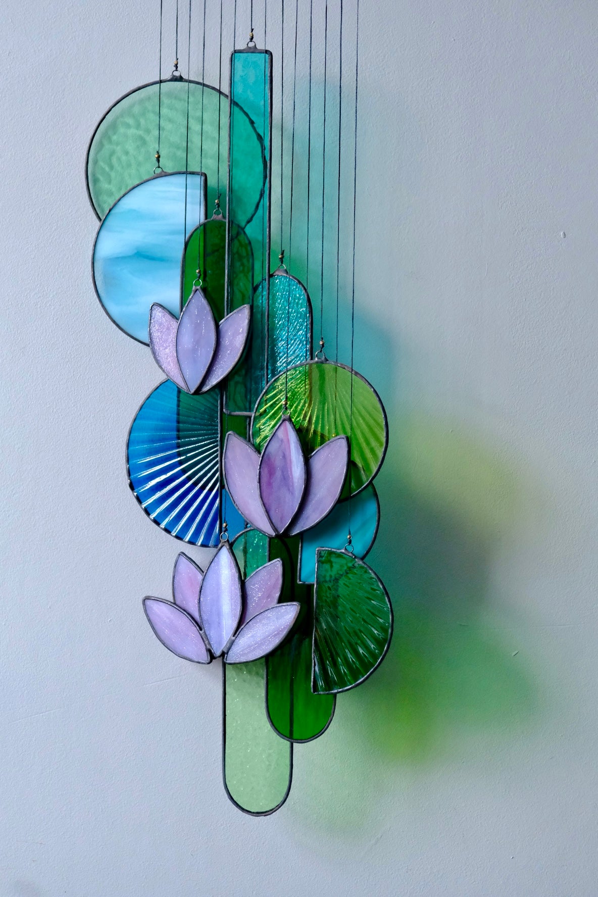 Purple Lotus Stained Glass Sun Catcher