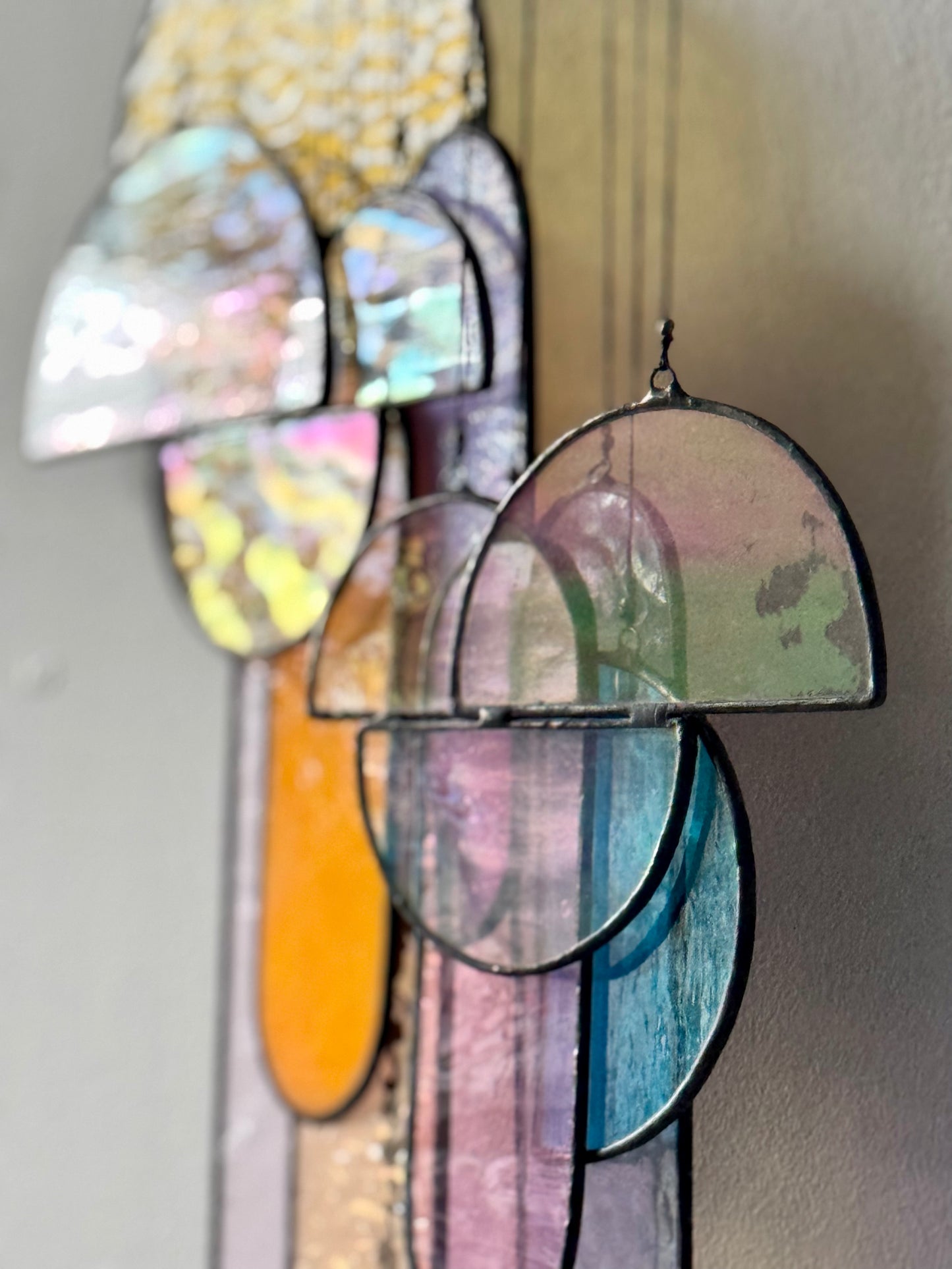 Iridescent Sunset Stained Glass Sun Catcher