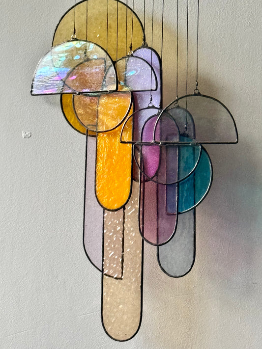 Iridescent Sunset Stained Glass Sun Catcher