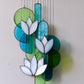 White Lotus Stained Glass Hanging Art