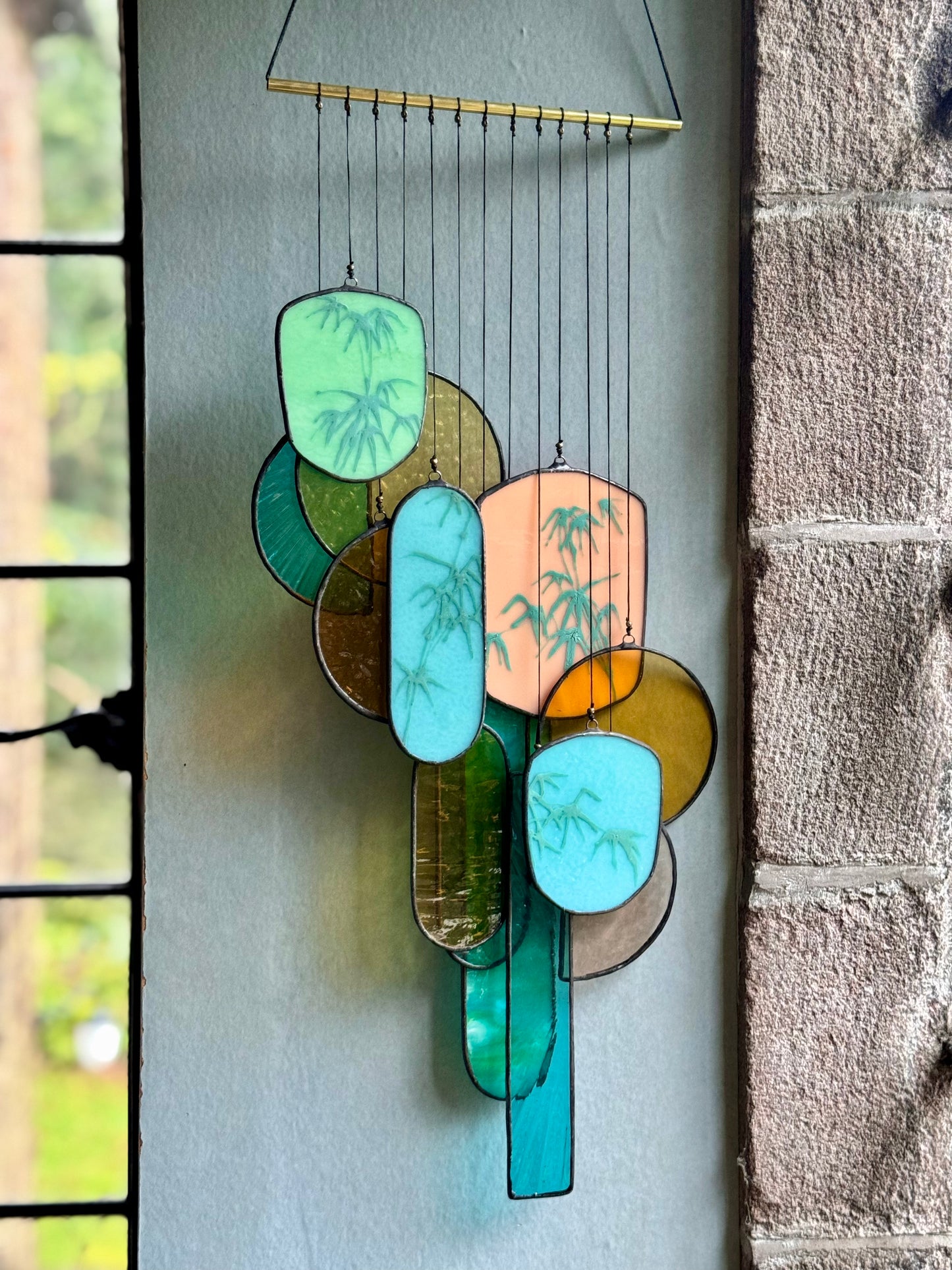 Lantern Stained Glass Hanging Art