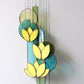 Yellow Lotus Stained Glass Hanging Art