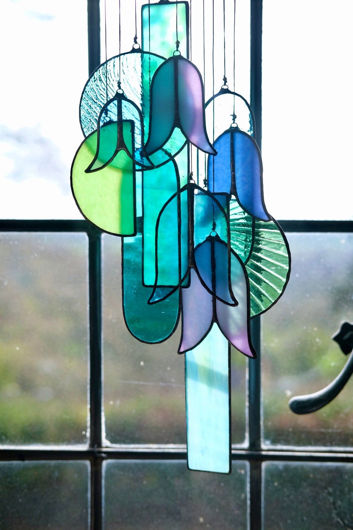 Bluebell Stained Glass Hanging Art