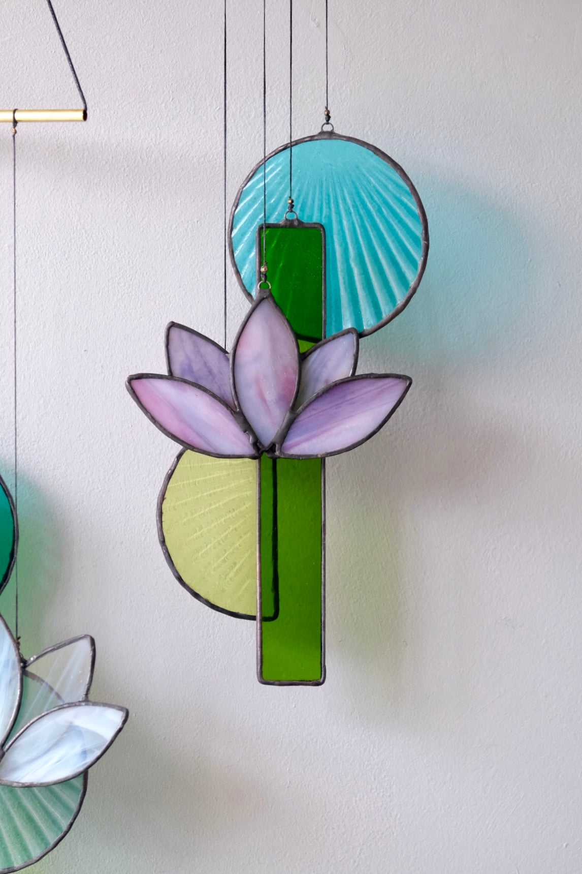 Mini Purple Lotus Glass Sun Catcher