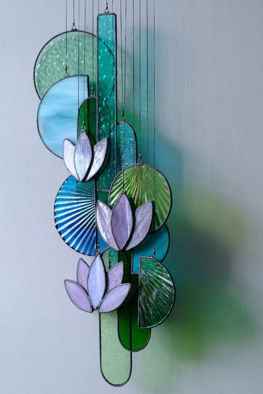 Purple Lotus Stained Glass Sun Catcher