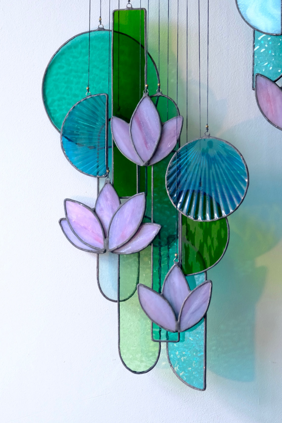 Purple Lotus Stained Glass Sun Catcher