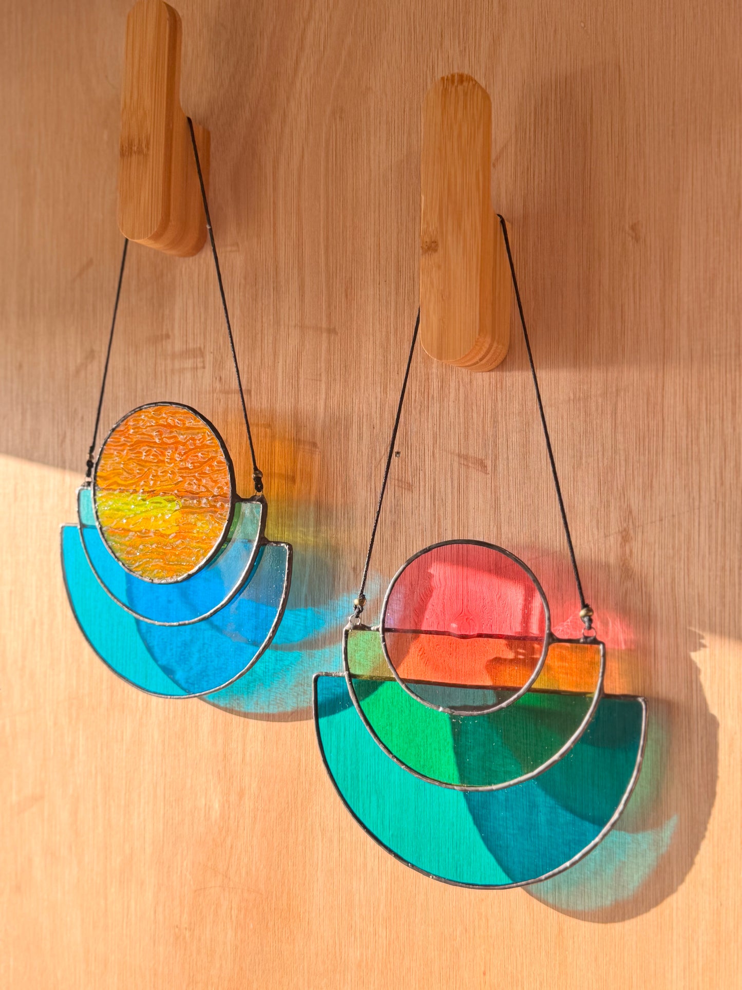 Pink Moon Stained Glass Art