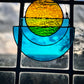 Orange Moon Stained Glass Art