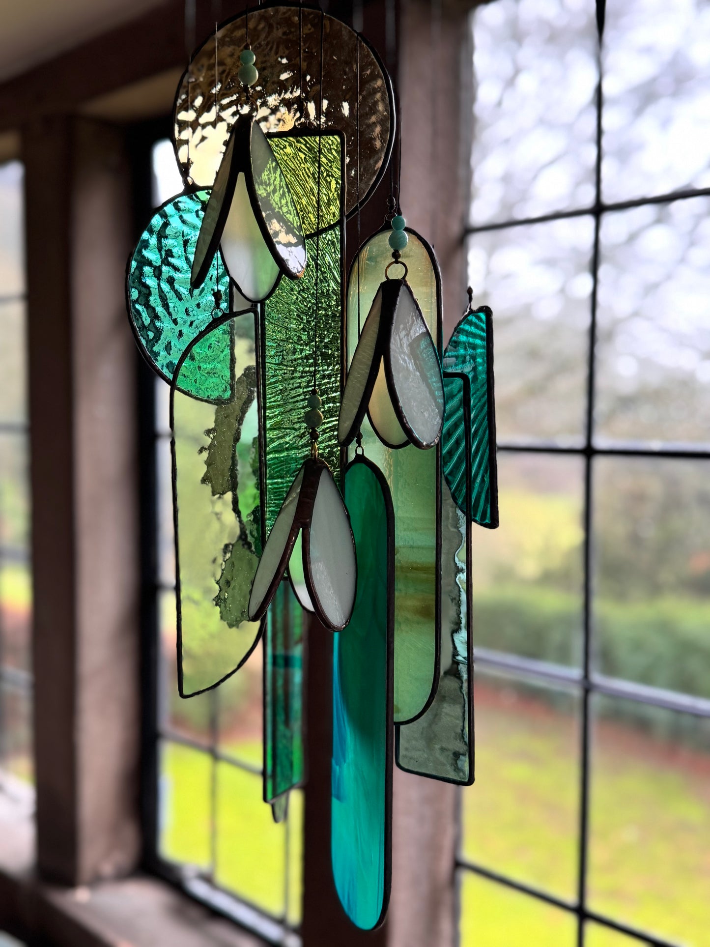 Snowdrop 2 Stained Glass Hanging Sculpture