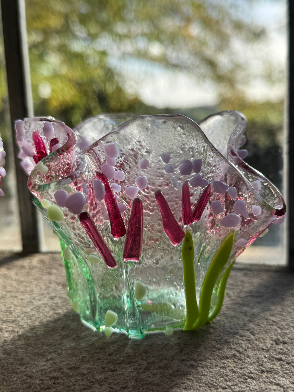 Verbena Handmade Glass Tea-light Holder, Set of 2