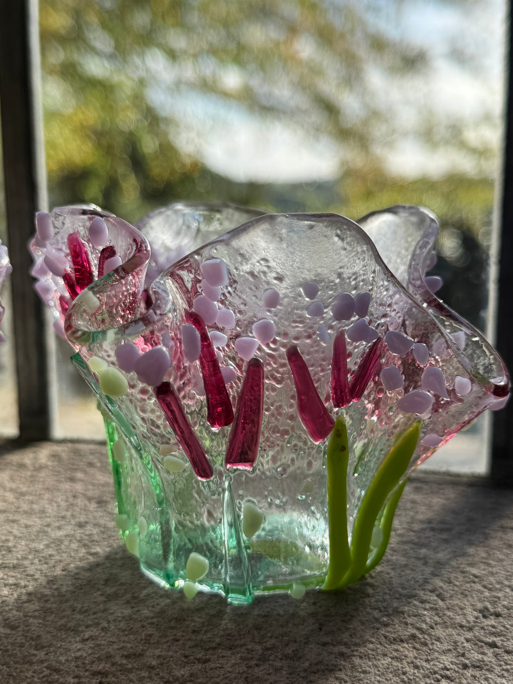 Verbena Handmade Glass Tea-light Holder, Set of 2