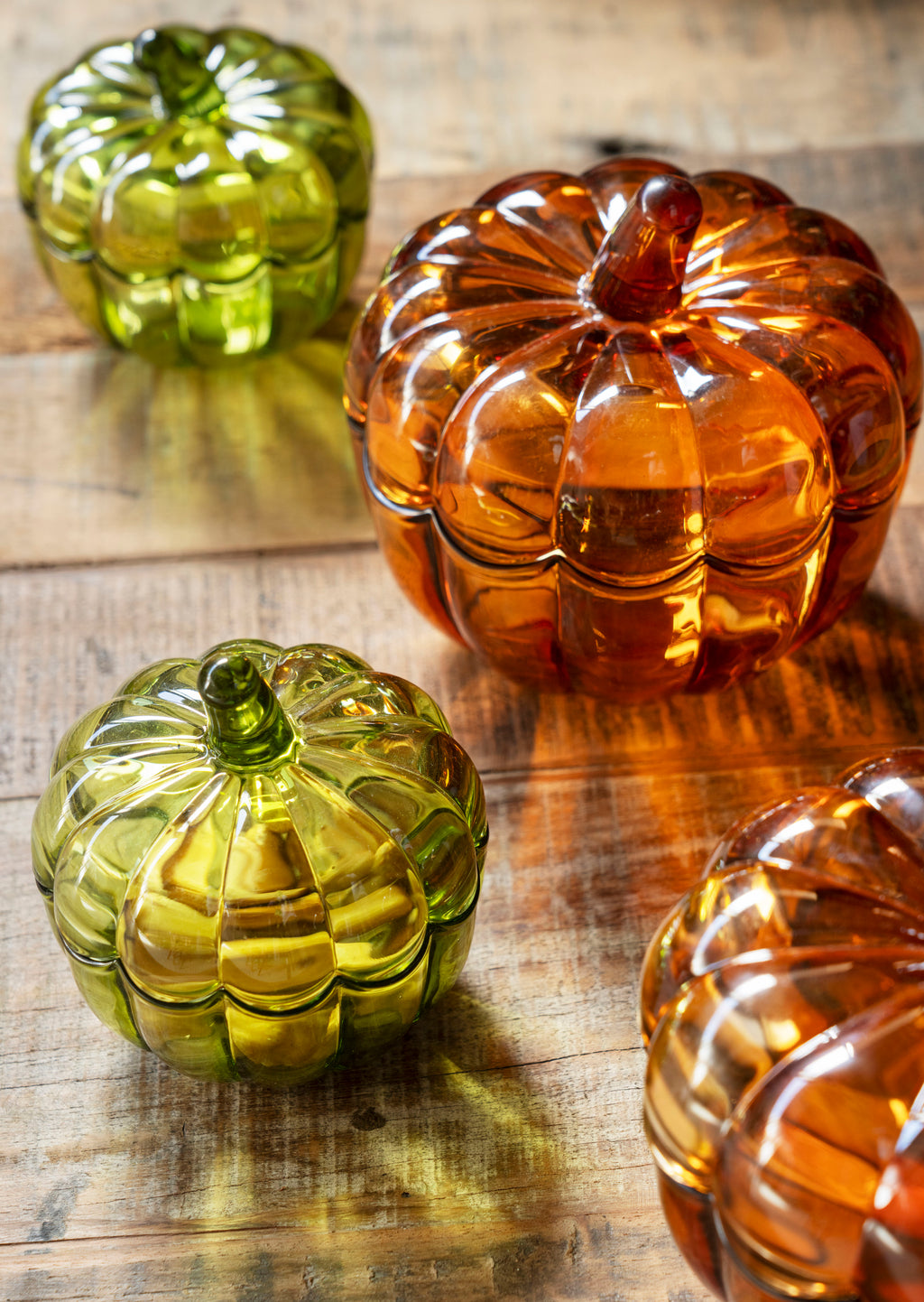Pumpkin Glass Bowls, Set of 2