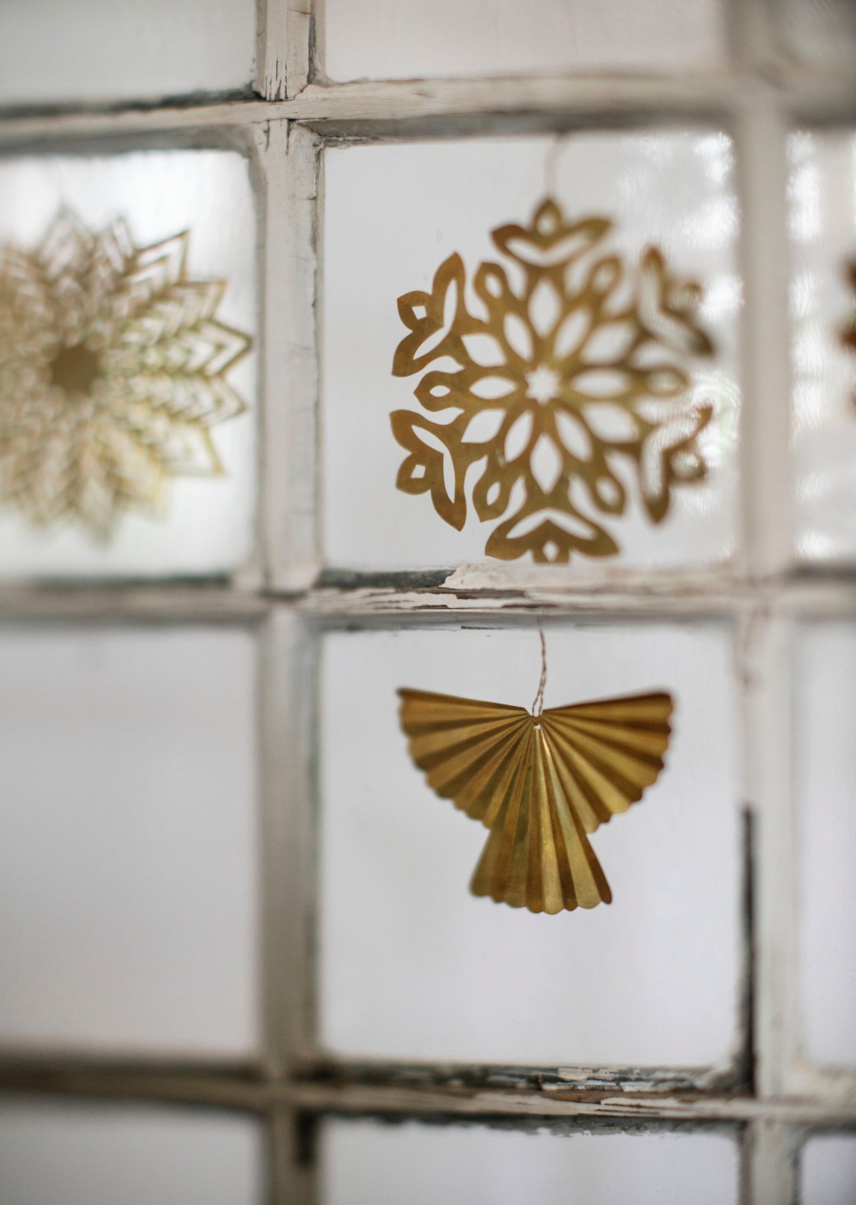 Handmade Brass Snowflakes, set of 3